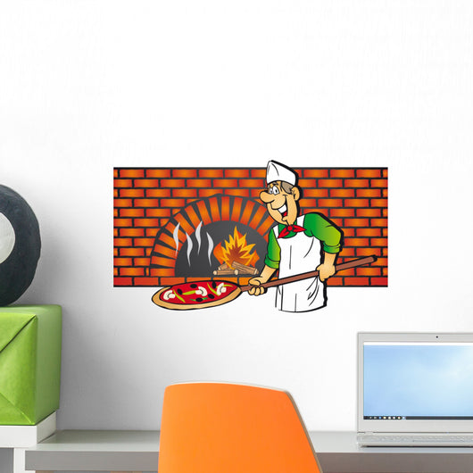 pizzaiolo devant son four Wall Decal