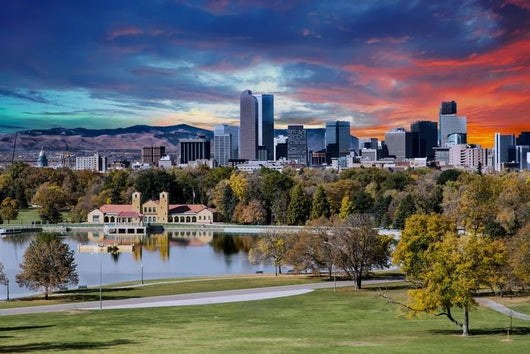Denver Skyline and Mountains Wall Decal
