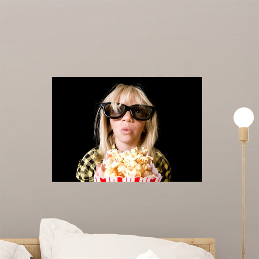 Young Girl at 3-D Movie Wall Mural