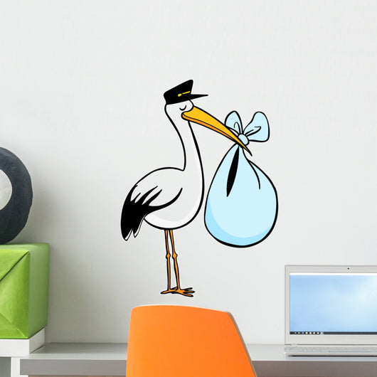 stork delivery Wall Decal