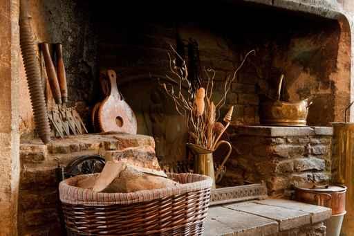Rustic Fireplace Wall Mural