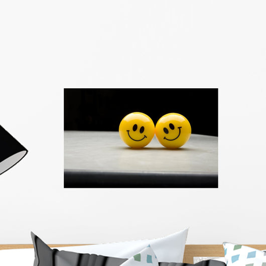 Smiley Faces Couple Wall Mural