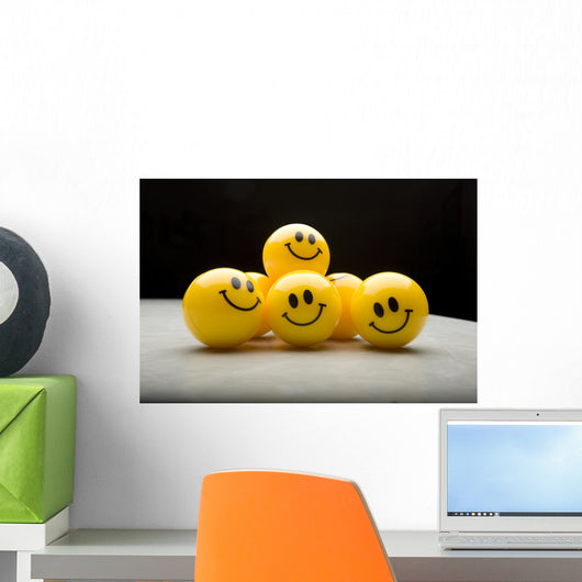 Smiley Faces Group Wall Mural