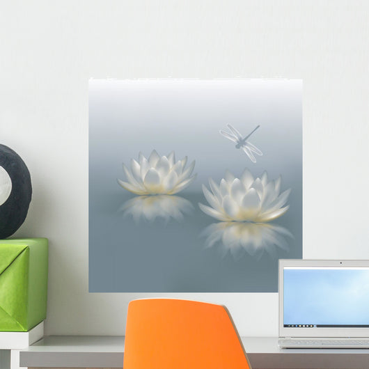 Water Lily Background Wall Mural