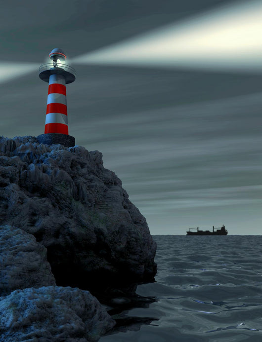 Lighthouse on a Cliff Wall Mural