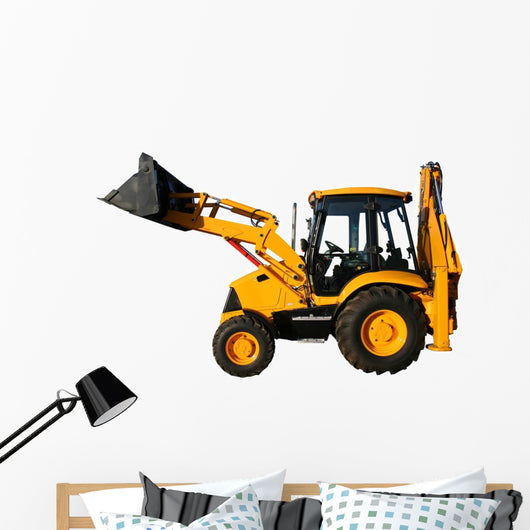 New Universal Bulldozer Yellow Wall Decal