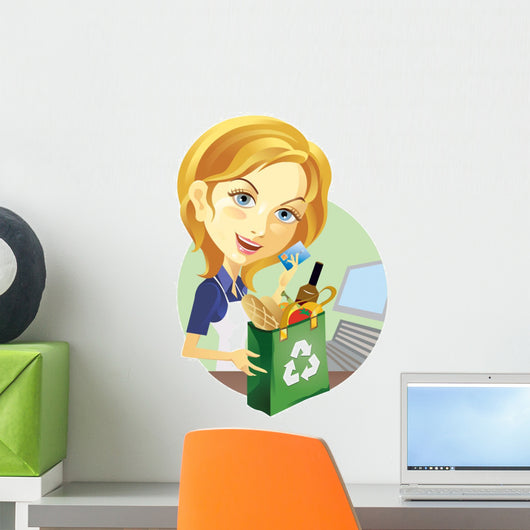 Cashier hands credit card Wall Decal