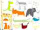 drawing of animals isolated on white background Wall Decal