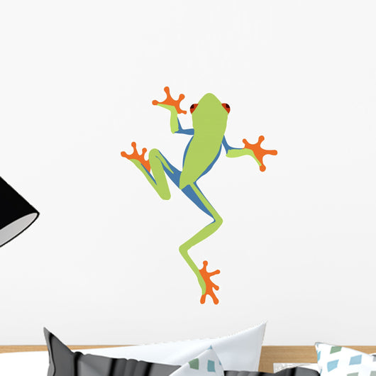 Frog Decals - Red-Eyed Tree Frog Cartoon Climing Wall Decal