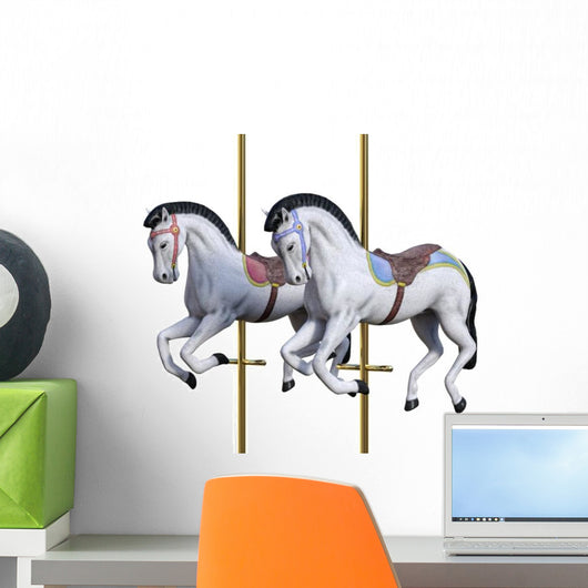 3D Rendering Carousel Horses Wall Decal
