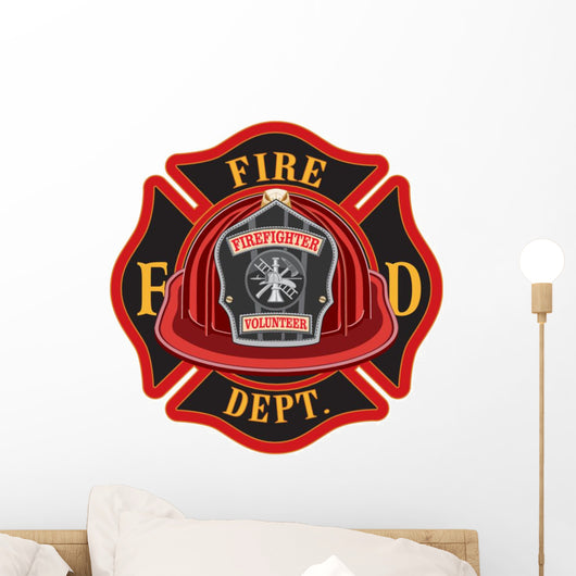 Fire Department Cross Volunteer Wall Decal