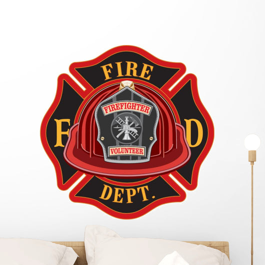 Fire Department Cross Volunteer Wall Decal