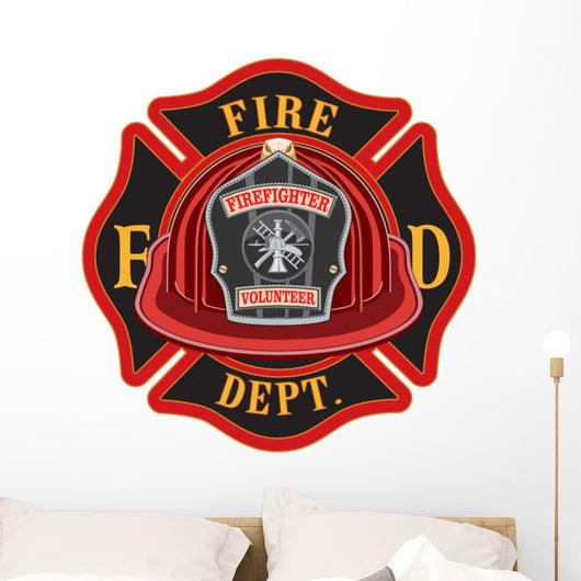 Fire Department Cross Volunteer Wall Decal