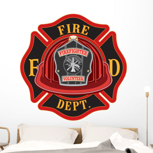 Fire Department Cross Volunteer Wall Decal