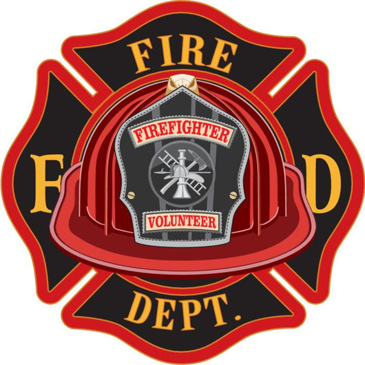 Fire Department Cross Volunteer Wall Decal