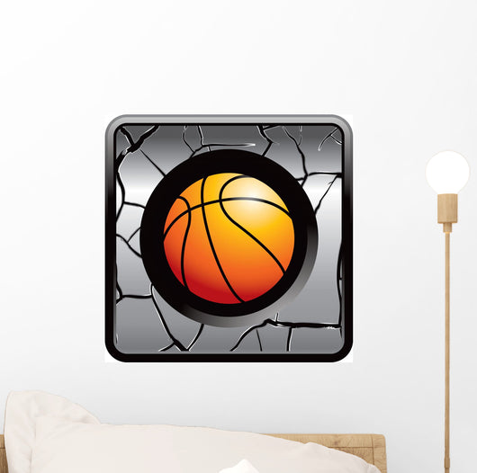 Basketball Silver Cracked Web