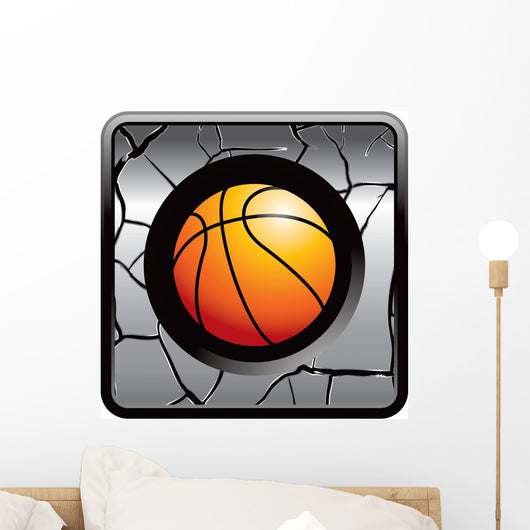 Basketball Silver Cracked Web