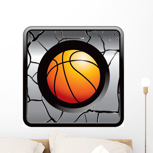 Basketball Silver Cracked Web