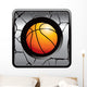 Basketball Silver Cracked Web