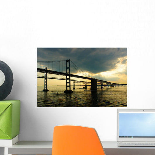 Chesapeake Bay Bridges from a cruise ship deck Wall Mural
