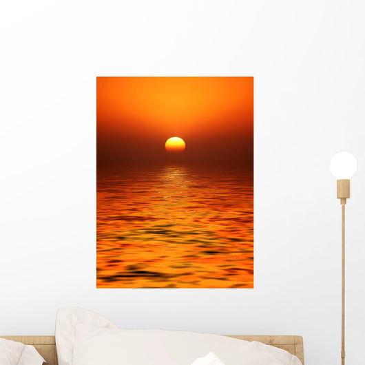 golden orb sunset Wall Mural