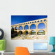 Roman aqueduct, Pont du Gard, Languedoc-Roussillon, France Wall Mural