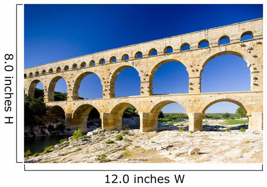 Roman aqueduct, Pont du Gard, Languedoc-Roussillon, France Wall Mural