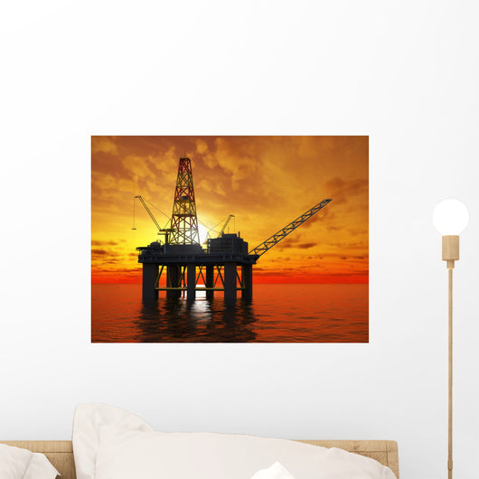 Oil Rig Wall Mural