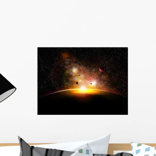 space and planets with constelatin Wall Mural