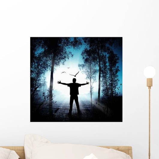 Mystic Forest and Silhouette Wall Decal Design 3