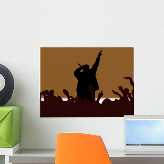 rap music illustration Wall Mural