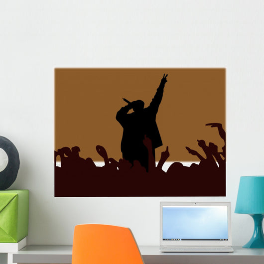 rap music illustration Wall Mural