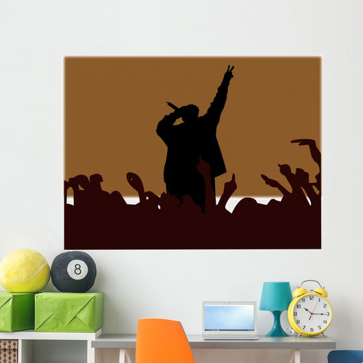 rap music illustration Wall Mural