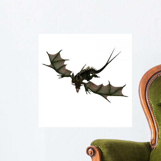 Giant Terrifying Dragon with Wall Decal