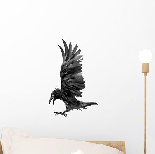 Watercolor Raven Wall Decal