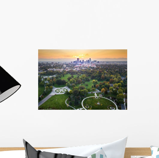 Sunset over Denver Cityscape Wall Decal