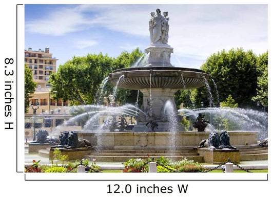 fountain at La Rotonde, Aix-en-Provence, Provence, France Wall Mural