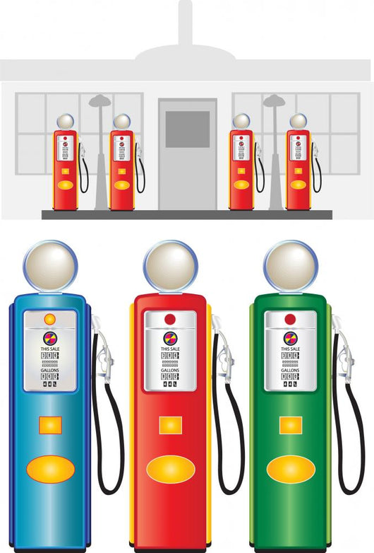 GAS PUMPS 1950 Wall Decal