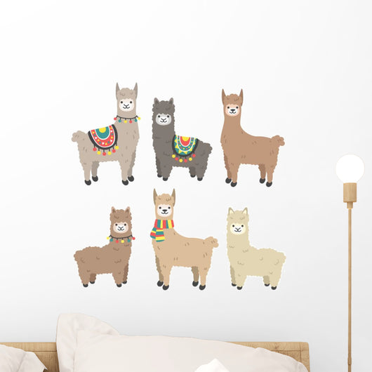Six Alpacas and Llamas Wall Decal Sticker Set