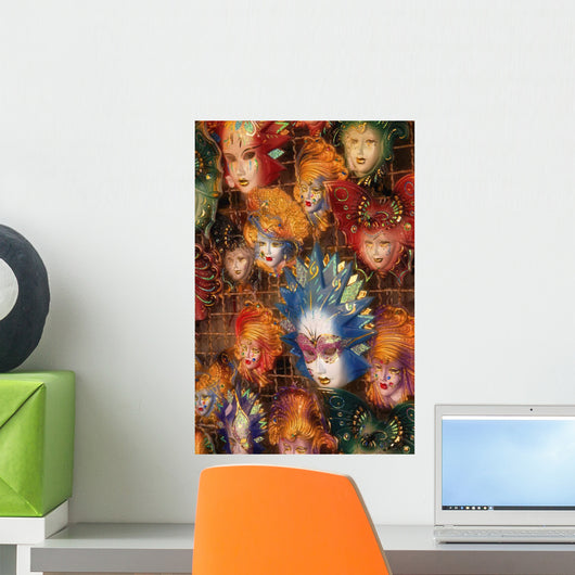 Masks On Display In Italy Wall Mural