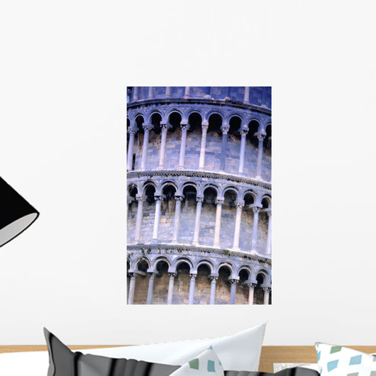 Closeup Of The Leaning Tower Of Pisa Tuscany Italy Wall Mural
