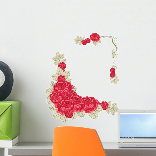Vintage Roses Frame Wall Mural