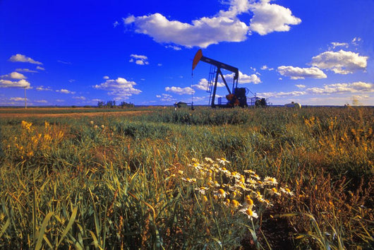 Pumpjack In A Field, Alberta, Canada Wall Mural