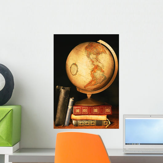 Globe And Books Wall Mural