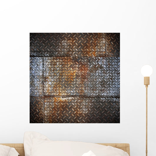 Grunge Diamond Metal Plate Wall Mural