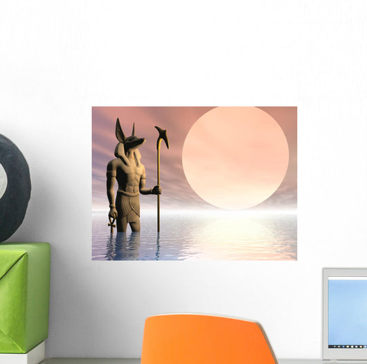 Illustration Ancient Egyptian Statue Wall Mural