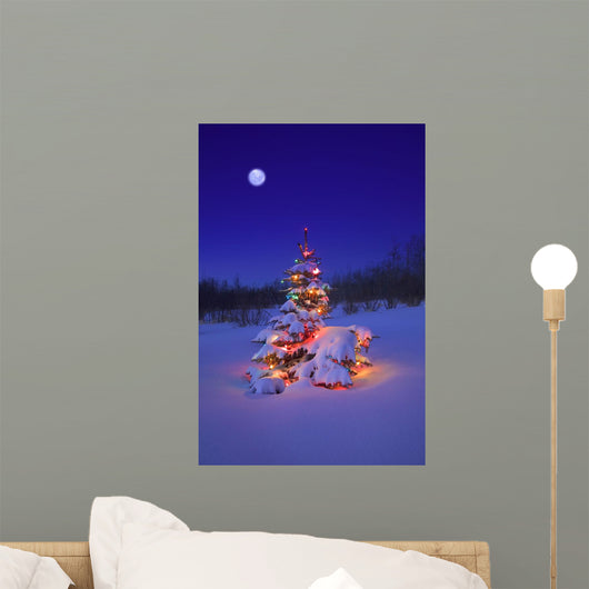 Christmas Tree Glowing Wall Mural