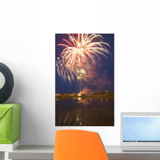 Fireworks Display On Canada Day Sherwood Park Alberta Canada Wall Mural