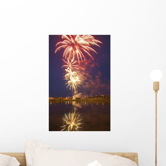 Fireworks Display On Canada Day Sherwood Park Alberta Canada Wall Mural