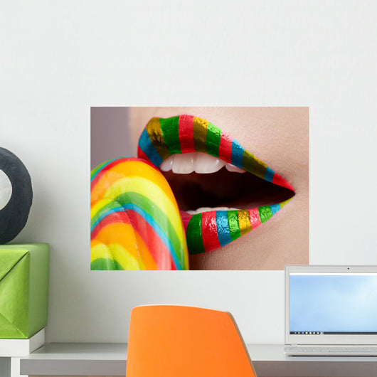 lips and lollipop Wall Mural